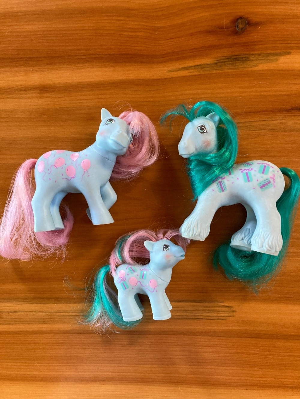 Vintage G1 My Little Pony Sweet Celebrations Family Set - Mommy, Daddy & Baby